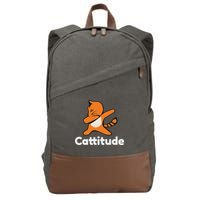 Dabbing Cat Cattitude Funny Attitude Dance Cotton Canvas Backpack