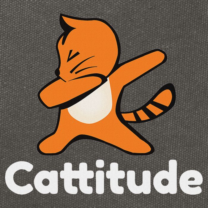 Dabbing Cat Cattitude Funny Attitude Dance Cotton Canvas Backpack