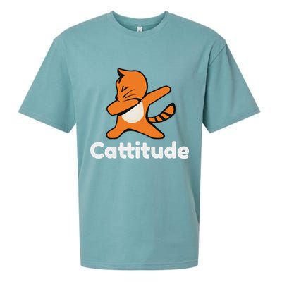 Dabbing Cat Cattitude Funny Attitude Dance Sueded Cloud Jersey T-Shirt