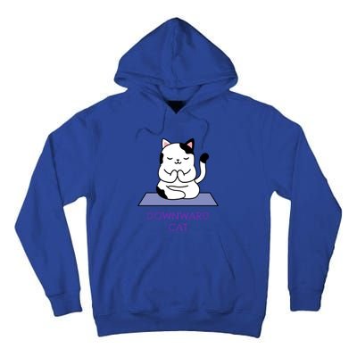 Downward Cat Cute Cat Owner Meditation Yoga Pose Cool Gift Tall Hoodie