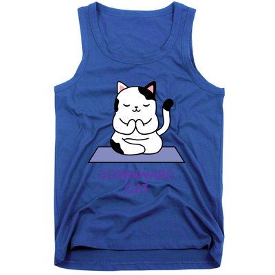 Downward Cat Cute Cat Owner Meditation Yoga Pose Cool Gift Tank Top