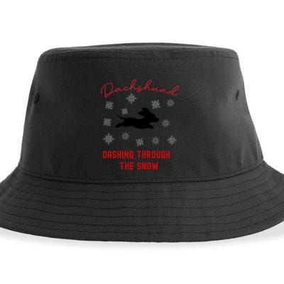 Dachshund Christmas Cute Doxie Xmas Weenie Dog Lover Gift Sustainable Bucket Hat