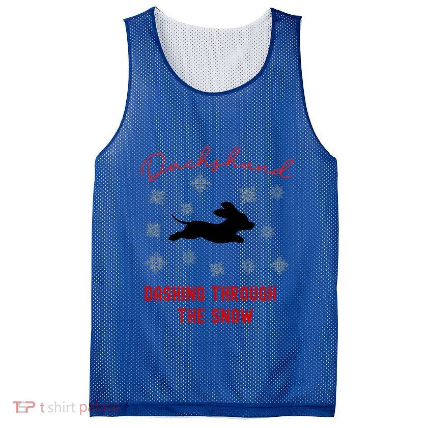 Dachshund Christmas Cute Doxie Xmas Weenie Dog Lover Gift Mesh Reversible Basketball Jersey Tank