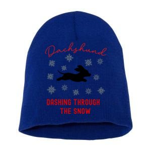 Dachshund Christmas Cute Doxie Xmas Weenie Dog Lover Gift Short Acrylic Beanie