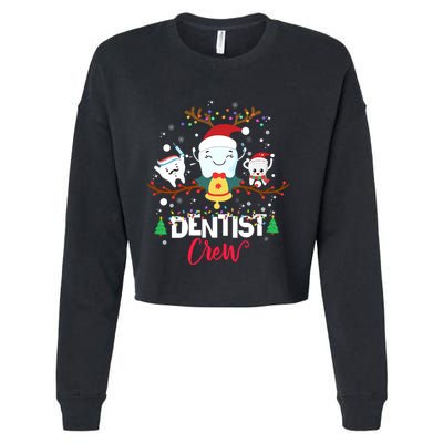 Dentist Christmas Crew Festive Holiday Apparel Cropped Pullover Crew