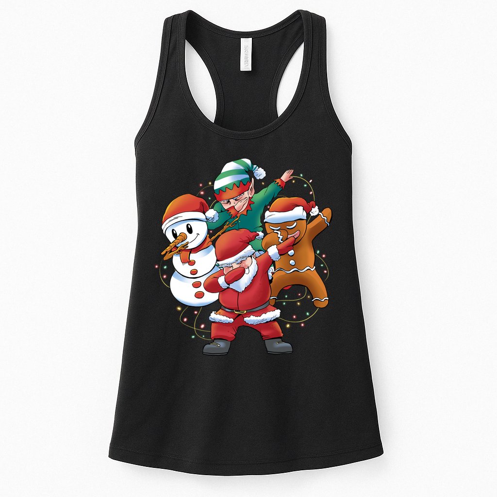 Dabbing Christmas Characters Holiday Womens Tank Top