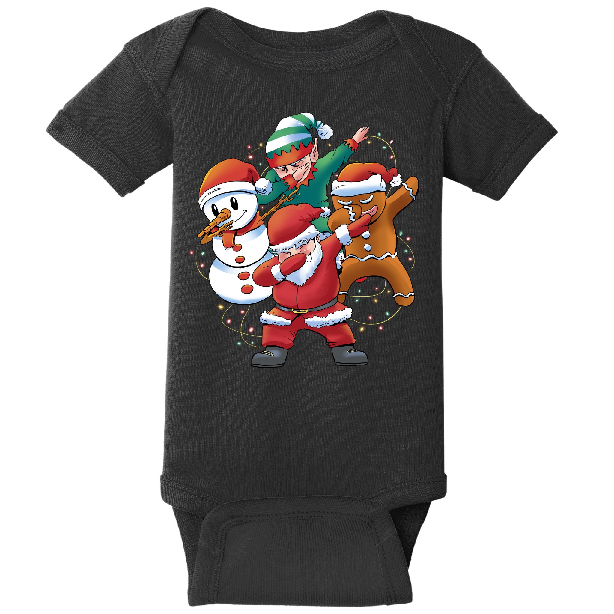 Dabbing Christmas Characters Holiday Baby Bodysuit