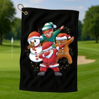 Dabbing Christmas Characters Holiday Golf Towel