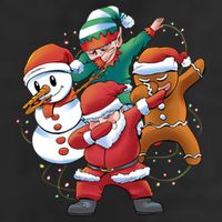 Dabbing Christmas Characters Holiday Golf Towel