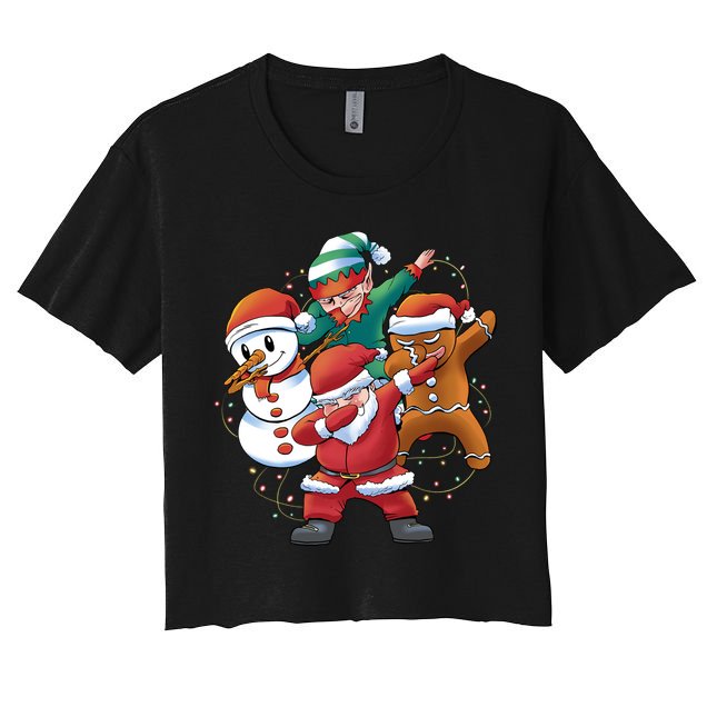 Dabbing Christmas Characters Holiday Crop Top