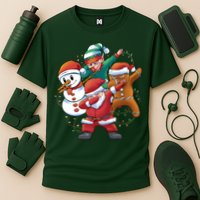Dabbing Christmas Characters Holiday Cooling Performance Crew T-Shirt