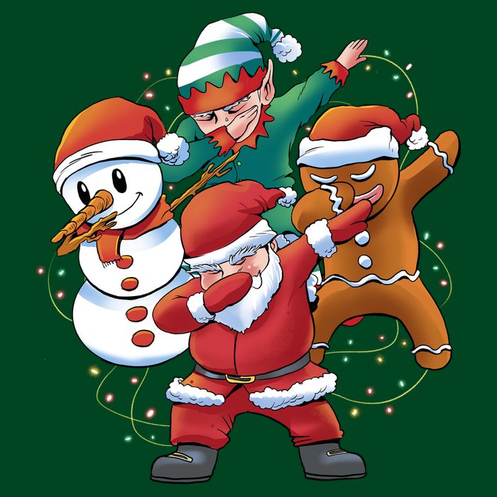Dabbing Christmas Characters Holiday Cooling Performance Crew T-Shirt