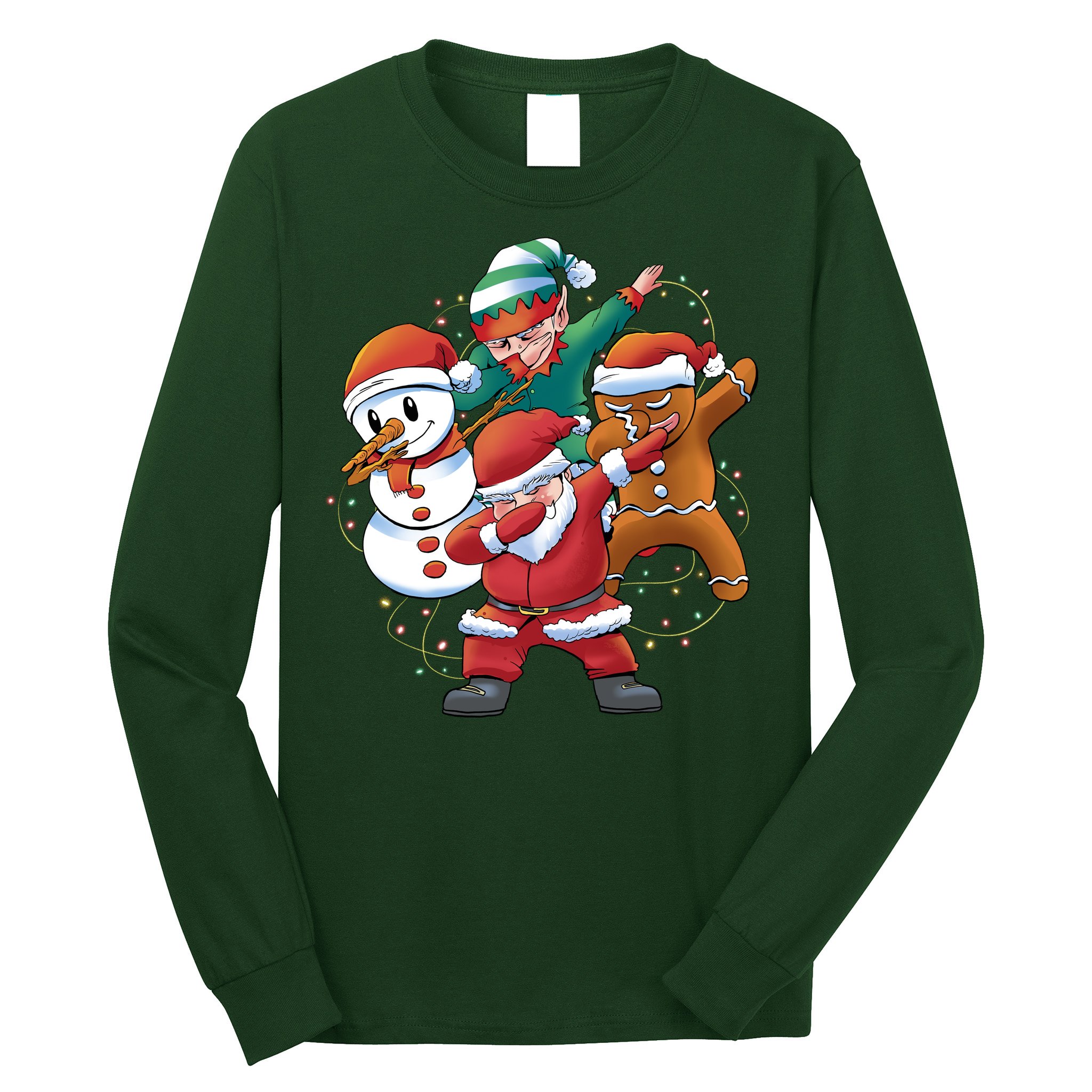 Dabbing Christmas Characters Holiday Long Sleeve Shirt