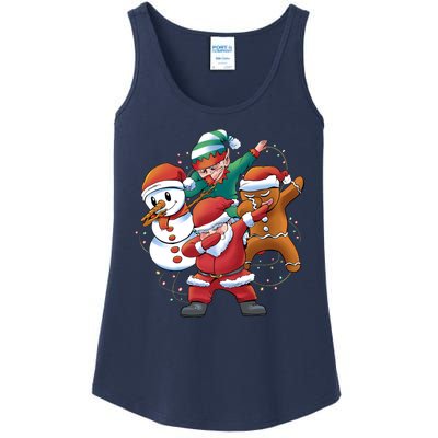 Dabbing Christmas Characters Holiday Ladies Essential Tank