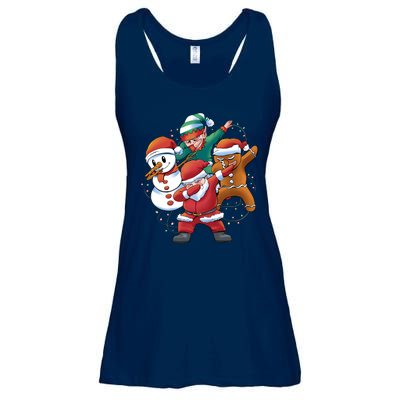 Dabbing Christmas Characters Holiday Ladies Essential Flowy Tank