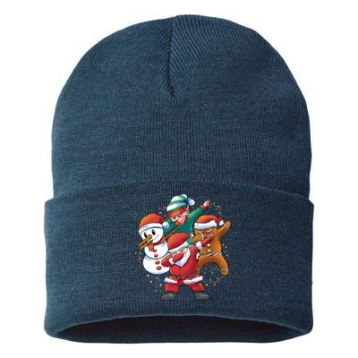 Dabbing Christmas Characters Holiday Sustainable Knit Beanie