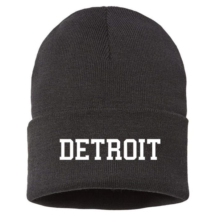 Detroit City Classic Retro Vintage Cool Michigan Women Men Sustainable Knit Beanie