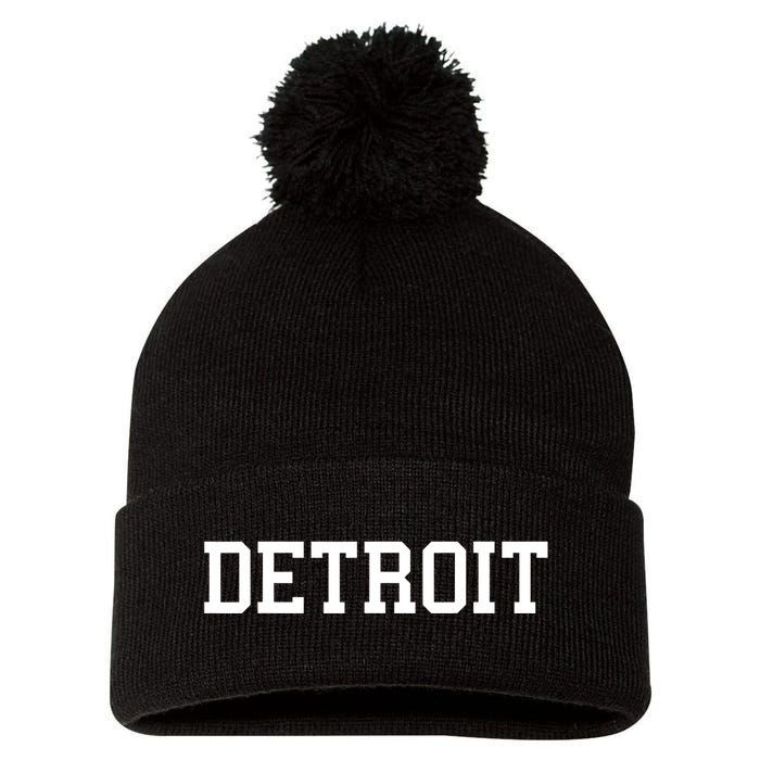 Detroit City Classic Retro Vintage Cool Michigan Women Men Pom Pom 12in Knit Beanie