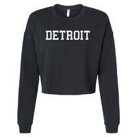 Detroit City Classic Retro Vintage Cool Michigan Women Men Cropped Pullover Crew