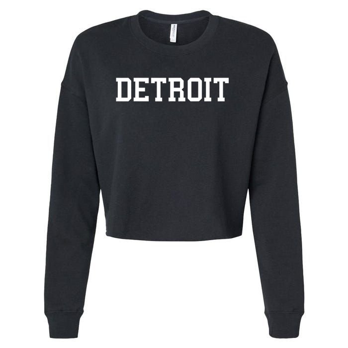 Detroit City Classic Retro Vintage Cool Michigan Women Men Cropped Pullover Crew