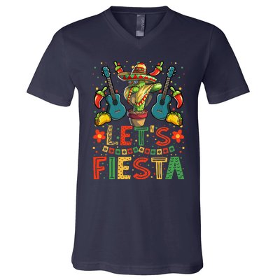 Dabbing Cactus Cinco De Mayo Mexican V-Neck T-Shirt