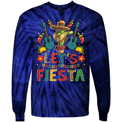 Dabbing Cactus Cinco De Mayo Mexican Tie-Dye Long Sleeve Shirt