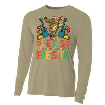 Dabbing Cactus Cinco De Mayo Mexican Cooling Performance Long Sleeve Crew