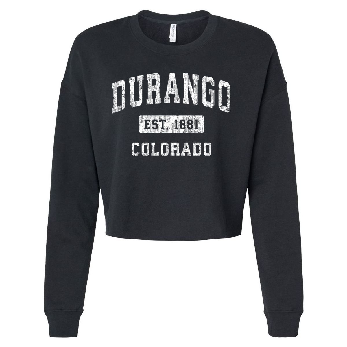 Durango Colorado Co Vintage Established Sports Cropped Pullover Crew