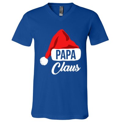 Dad Christmas Cool Gift Papa Claus Matching Family Christmas Gift V-Neck T-Shirt