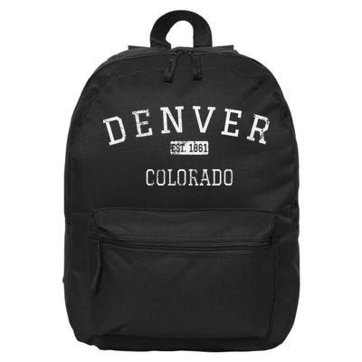 Denver Colorado CO Vintage 16 in Basic Backpack