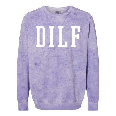 Dilf Crewneck Cool Gift Colorblast Crewneck Sweatshirt