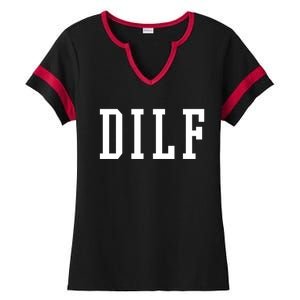 Dilf Crewneck Cool Gift Ladies Halftime Notch Neck Tee