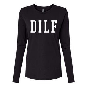 Dilf Crewneck Cool Gift Womens Cotton Relaxed Long Sleeve T-Shirt