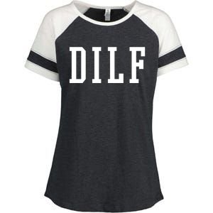 Dilf Crewneck Cool Gift Enza Ladies Jersey Colorblock Tee