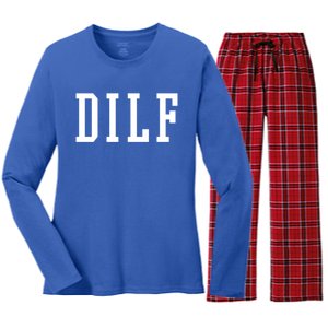 Dilf Crewneck Cool Gift Women's Long Sleeve Flannel Pajama Set 