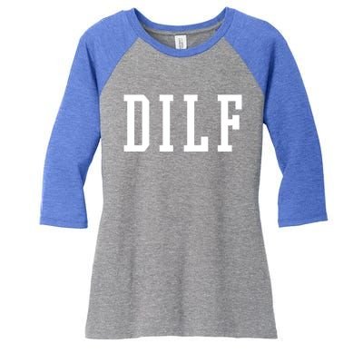 Dilf Crewneck Cool Gift Women's Tri-Blend 3/4-Sleeve Raglan Shirt