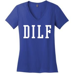 Dilf Crewneck Cool Gift Women's V-Neck T-Shirt