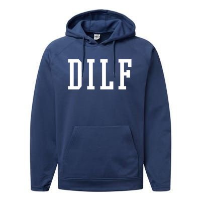 Dilf Crewneck Cool Gift Performance Fleece Hoodie