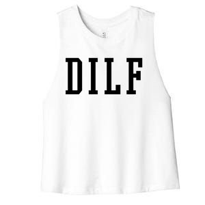 Dilf Crewneck Cool Gift Women's Racerback Cropped Tank