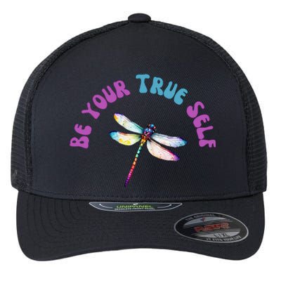 Dragonfly Cute Casual Watercolor Bright Flexfit Unipanel Trucker Cap