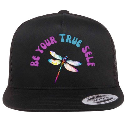 Dragonfly Cute Casual Watercolor Bright Flat Bill Trucker Hat