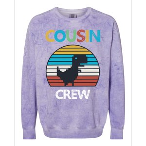 Dinosaur Cousin Crew Lover Squad Family Gift Colorblast Crewneck Sweatshirt