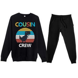 Dinosaur Cousin Crew Lover Squad Family Gift Premium Crewneck Sweatsuit Set