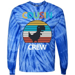 Dinosaur Cousin Crew Lover Squad Family Gift Tie-Dye Long Sleeve Shirt