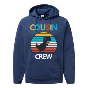 Dinosaur Cousin Crew Lover Squad Family Gift Performance Fleece Hoodie