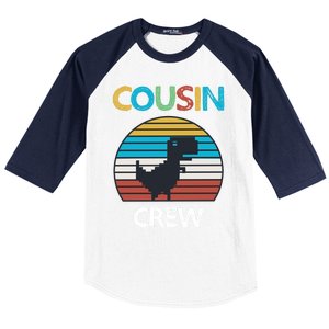 Dinosaur Cousin Crew Lover Squad Family Gift Baseball Sleeve Shirt