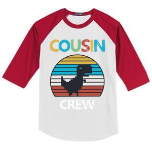 Dinosaur Cousin Crew Lover Squad Family Gift Kids Colorblock Raglan Jersey