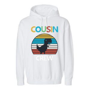 Dinosaur Cousin Crew Lover Squad Family Gift Garment-Dyed Fleece Hoodie