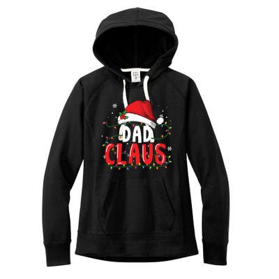 Dad Claus Christmas Famiy Matching Pajamas Team Santa Women's Fleece Hoodie