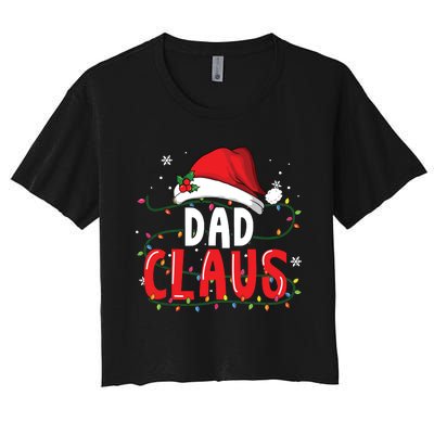 Dad Claus Christmas Famiy Matching Pajamas Team Santa Women's Crop Top Tee